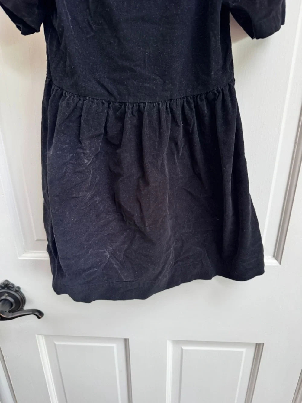Baby GAP Girls Small (5)  Black Velvet Puff-Sleeve Girls 3/4 Sleeve Dress